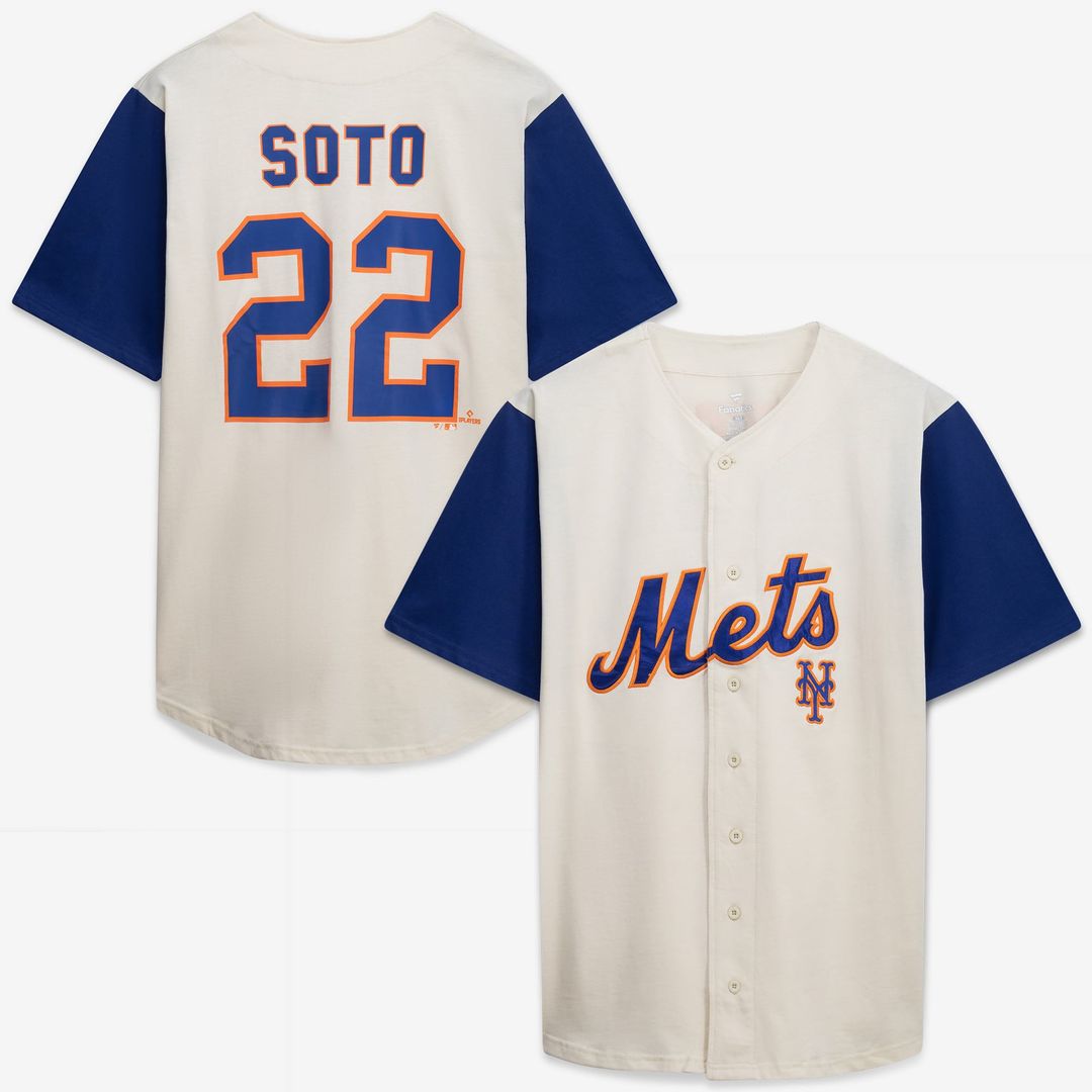 New York Mets Profile Big & Tall Two - Color Fashion Jersey - Cream/Royal