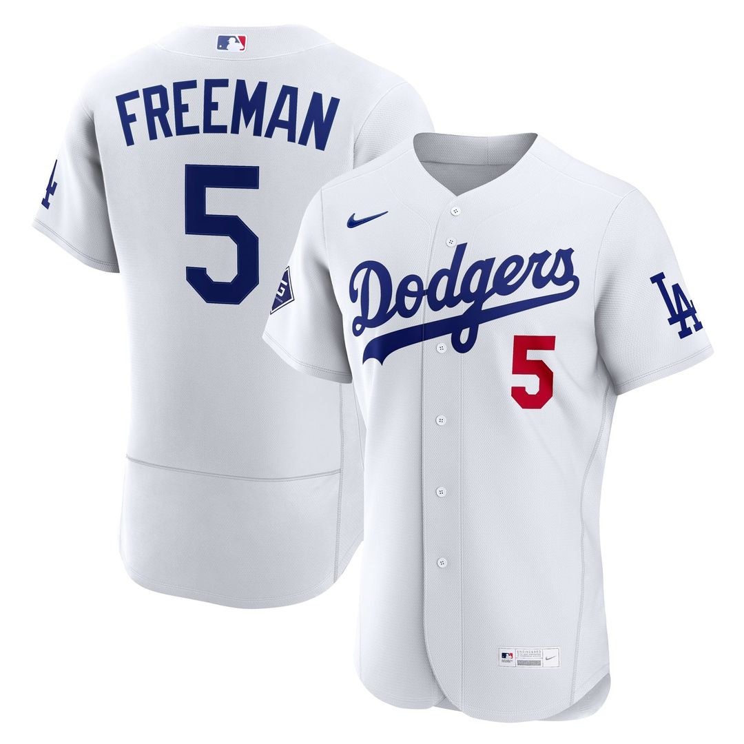 Freddie Freeman Los Angeles Dodgers Home Authentic Sponsor Patch Jersey - White