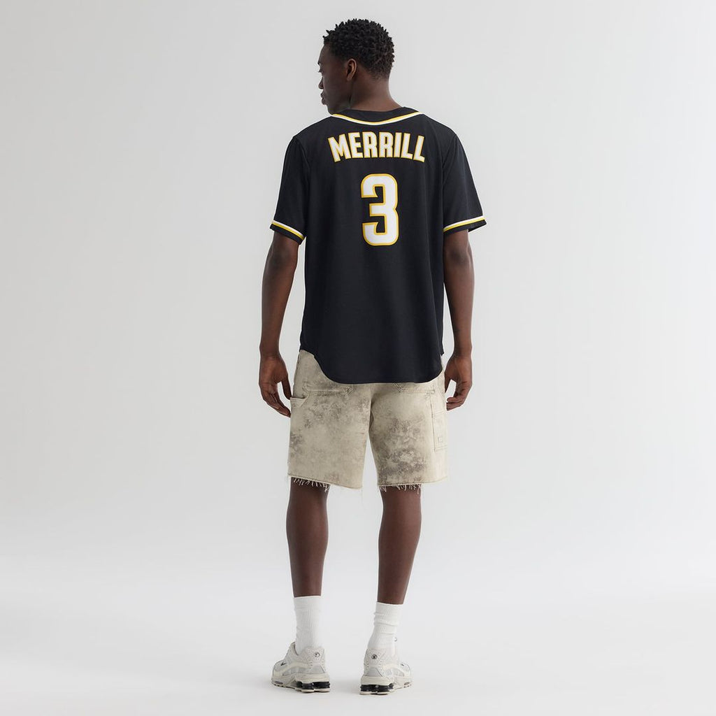 Jackson Merrill San Diego Padres Fashion Replica Black Out Jersey