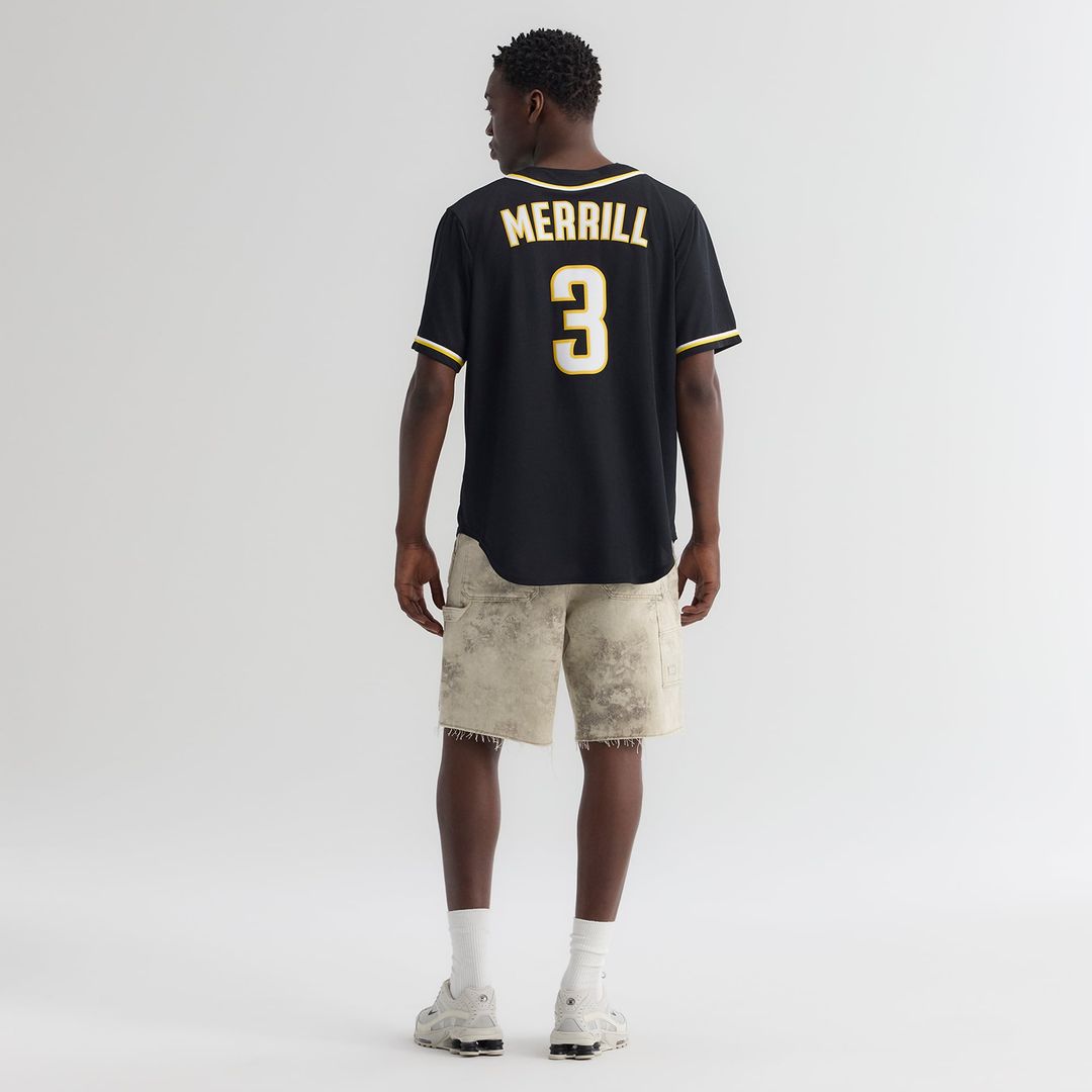 Jackson Merrill San Diego Padres Fashion Replica Black Out Jersey