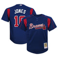 Chipper Jones Atlanta Braves Youth Cooperstown Collection Mesh Batting Practice Jersey - Navy