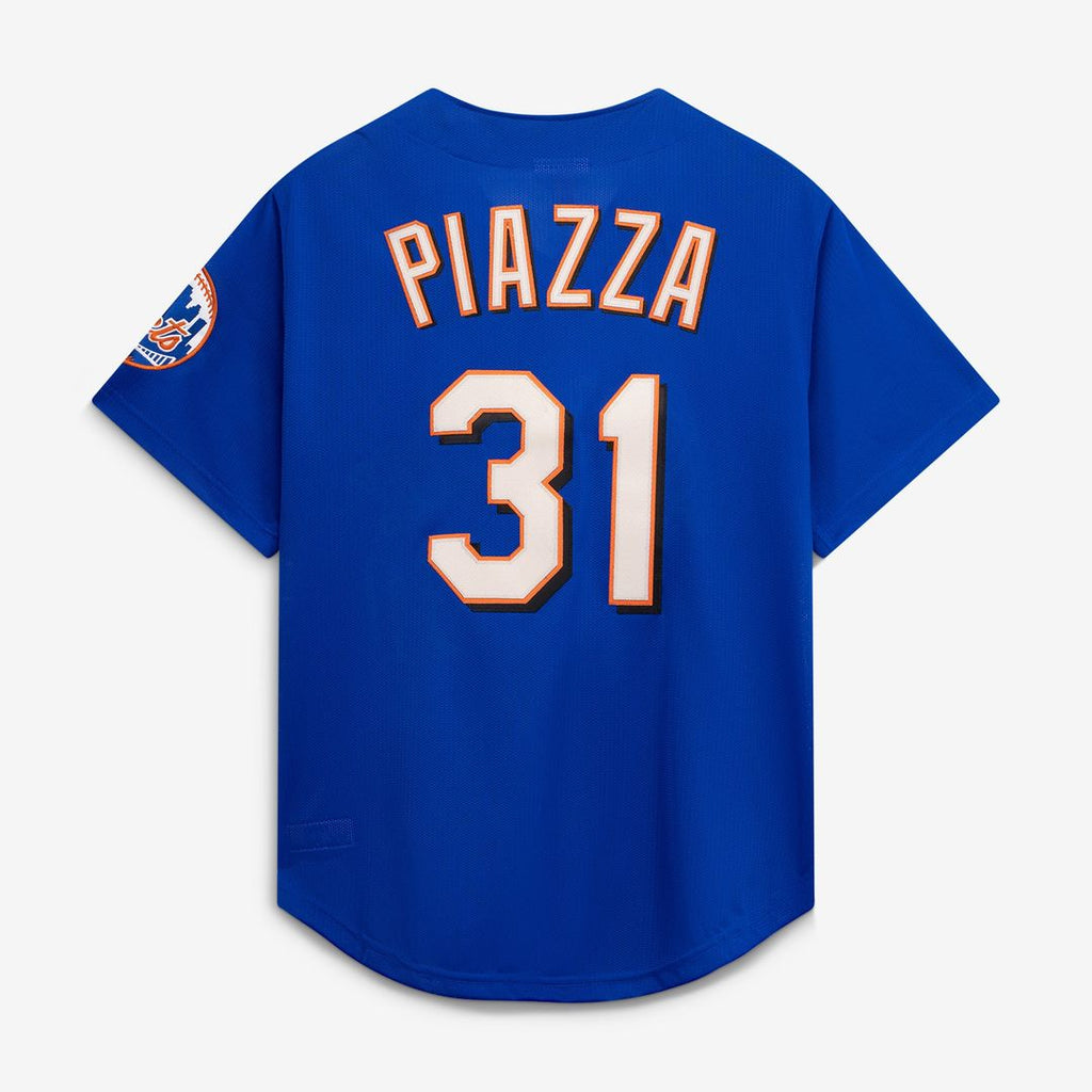 Mike Piazza New York Mets Cooperstown Collection Mesh Batting Practice Button - Up Jersey - Royal