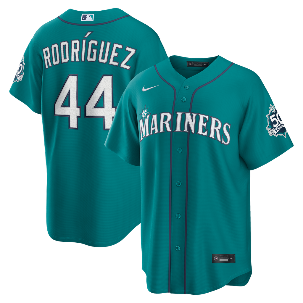 Julio Rodríguez Seattle Mariners Alternate Stadium 50th Season Patch Jersey - Teal