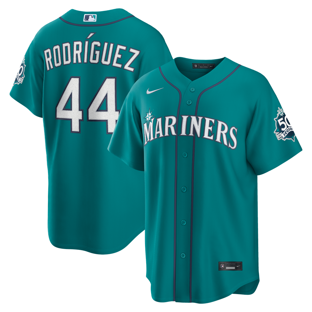 Julio Rodríguez Seattle Mariners Alternate Stadium 50th Season Patch Jersey - Teal