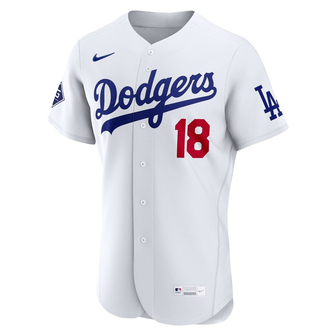 Yoshinobu Yamamoto Los Angeles Dodgers Home Authentic Sponsor Patch Jersey - White