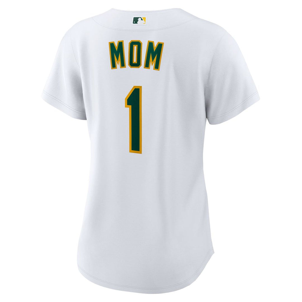 Athletics Women's #1 Mom Home Replica Jersey - White