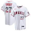 Fourth of July Los Angeles Angels Mike Trout White USA 250 Stadium Jersey