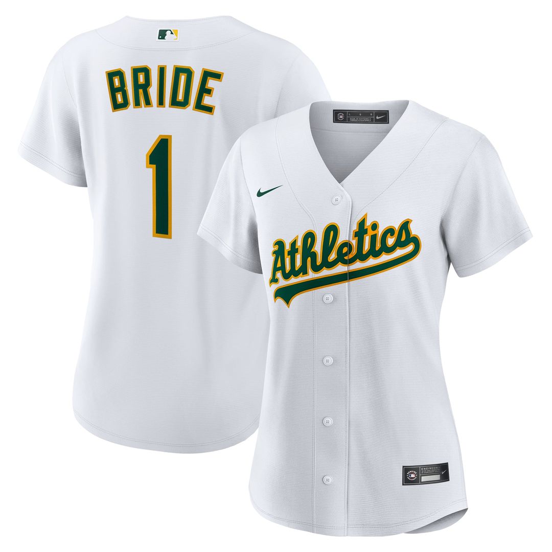 Athletics Women's #1 Bride Home Replica Jersey - White