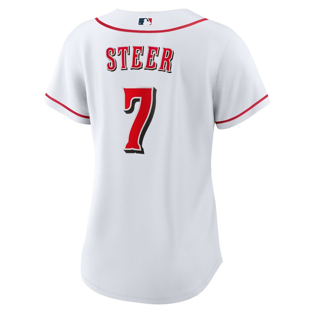 Spencer Steer Cincinnati Reds Women's Home Replica Jersey - White