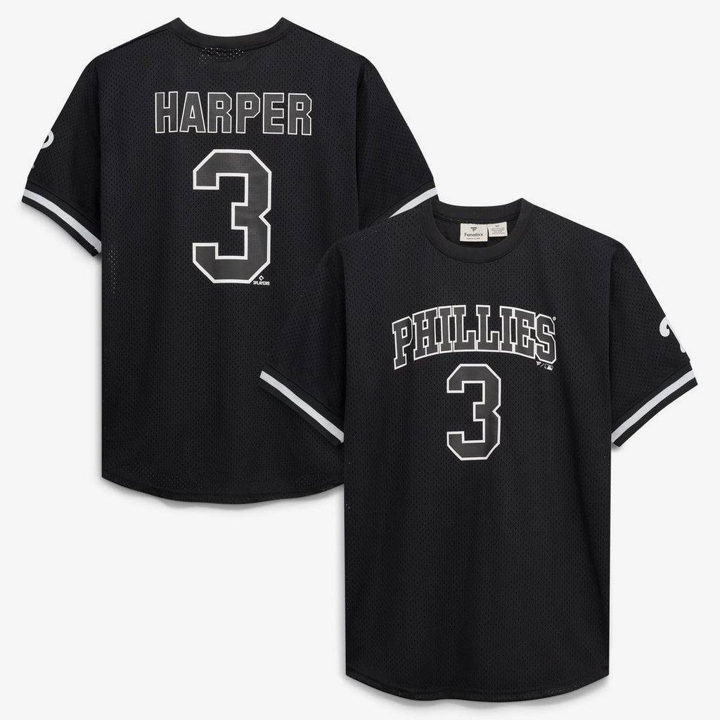 Bryce Harper Philadelphia Phillies Fanatics Big & Tall Heavyweight Mesh Jersey - Black/White