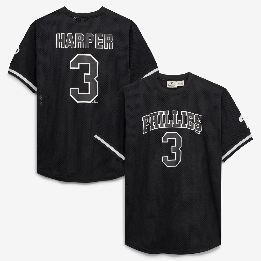 Bryce Harper Philadelphia Phillies Fanatics Big & Tall Heavyweight Mesh Jersey - Black/White