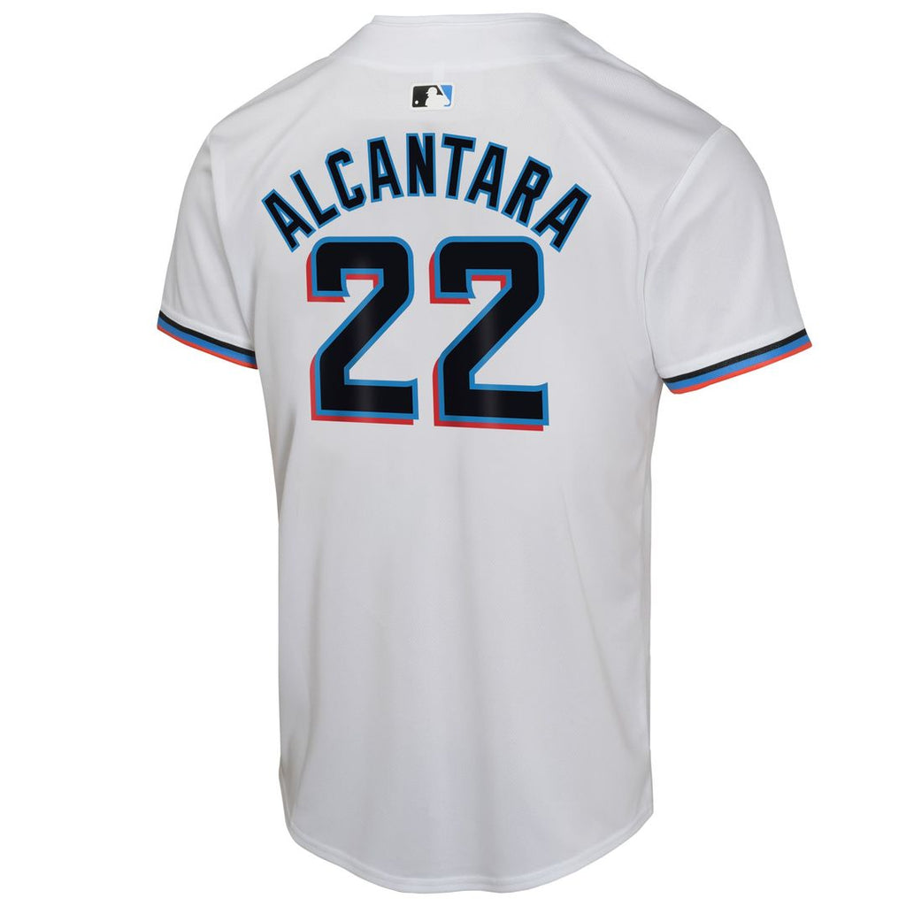 Sandy Alcantara Miami Marlins Youth Home Game Player Jersey - White