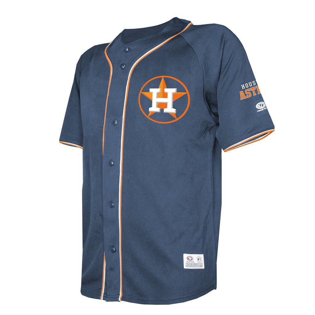 Houston Astros Stitches Team Color Full - Button Fashion Jersey - Navy
