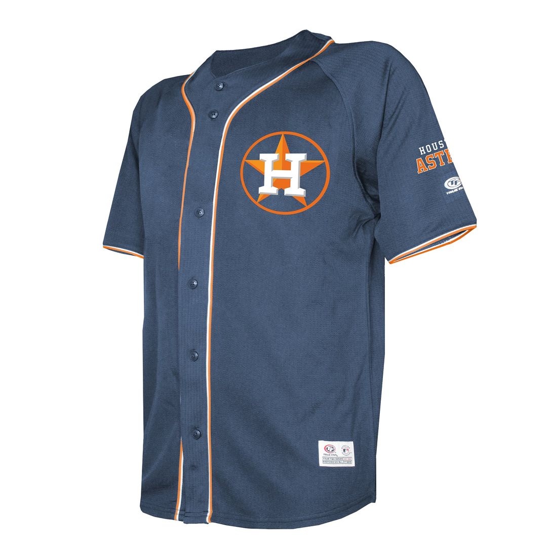Houston Astros Stitches Team Color Full - Button Fashion Jersey - Navy