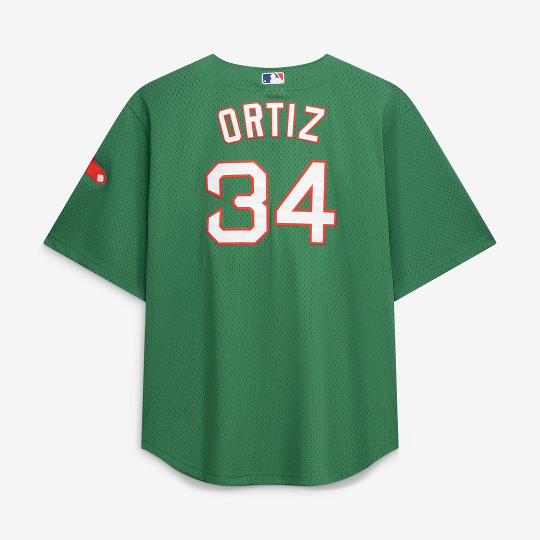 David Ortiz Boston Red Sox Big & Tall Cooperstown Collection Mesh Batting Practice Jersey - Kelly Green