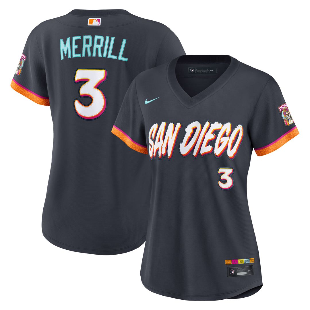 Jackson Merrill San Diego Padres Women's 2026 City Connect Stadium Jersey - Obsidian