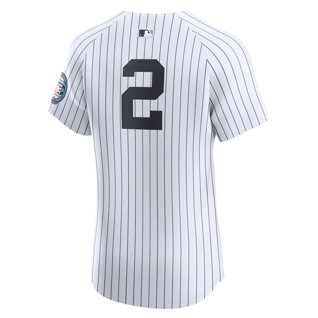 Derek Jeter New York Yankees Home 2020 Hall of Fame Induction Patch Elite Player Jersey - White