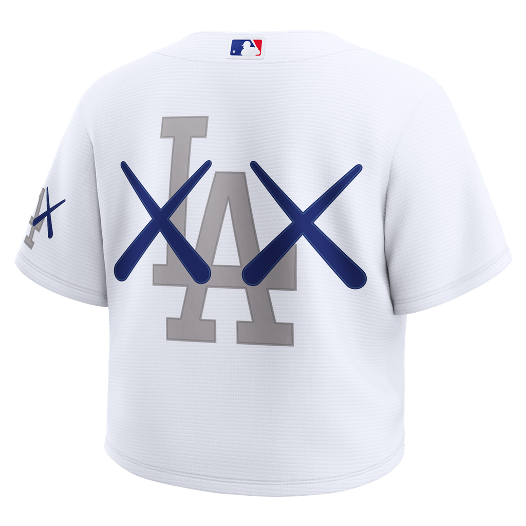 Los Angeles Dodgers x KAWS Women's Cropped Replica Jersey - White