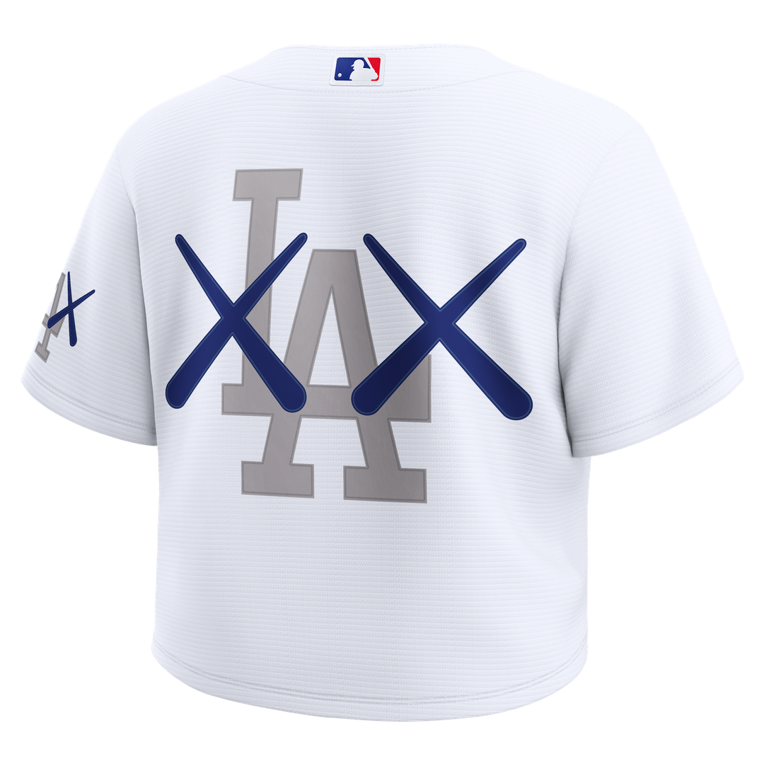 Los Angeles Dodgers x KAWS Women's Cropped Replica Jersey - White