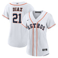 Yainer Diaz Houston Astros Women's Home Replica Jersey - White