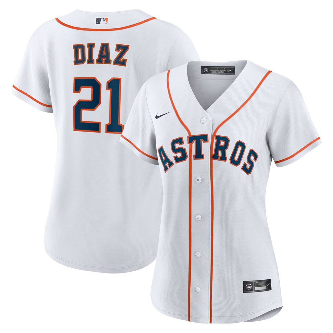 Yainer Diaz Houston Astros Women's Home Replica Jersey - White